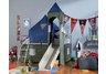 Boys Blue & Green Twin Tent Bunk Bed with Slide