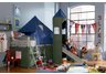Boys Blue & Green Twin Tent Bunk Bed with Slide
