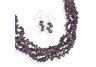 Amethyst and Cultured Freshwater Pearl Necklace and Earring Set