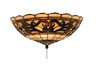 Tiffany Buckingham 2-Light Fan Kit/Ceiling Mount in Vintage Antique with Tiffany Style Glass