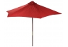 Red 9-Ft Wood Market Umbrella