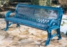 park bench, steel bench, outdoor bench