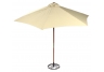 Creme Colored 9 ft Wood Market Umbrella