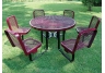 picnic table, round picnic table with chairs, commercial site furnishings