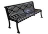 armless park bench with back