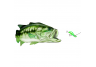 Striking Bass going after lure wall adhesive