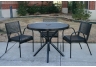 Round Expanded Metal Canteen Table with Stacking Chairs