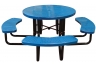 picnic table, round picnic table, perforated table, commercial site furnishing