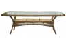 Wicker Dining Table with Glass Top