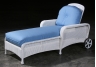 White Bermuda Chaise Lounge with Wheels