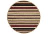 Red Round Striped Rug