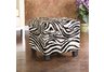 Zebra Faux Leather Storage Ottoman