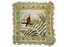 Bird with Ferns Needlepoint Pillow