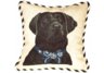 Black Lab Head Needlepoint Pillow
