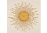 Solid Metal Sunburst case w/ goldtone finish wall clock