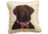 Brown Lab Needlepoint Pillow