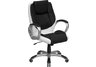 Mid-Back Black and White Leather Executive Swivel Office Chair