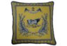 Blue and Yellow Country Cow Needlepoint Pillow