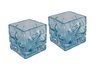 Set of 2 Daisy Hurricane Glasses - Aquamarine