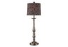 Cassandra Table Lamp in Silver Plating with Grey Flocked Shade and Grey Liner