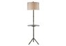 Stanton Table Lamp in Silver Plating with Glass Tray and Milano Off-White Shade