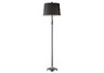 Monaca Floor Lamp in Black Nickel and Chrome with Slate Grey Shade and Dark Grey Liner