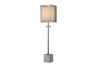 Sligo Buffet Lamp in Chrome with Silver Organza Outer Shade and White Inner Shade