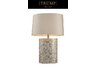 Sunny Isles Table Lamp in Real Mother of Pearl with Oval Milano Off-White Shade