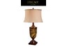 Bryant Park Table Lamp in Tobacco Leaf with Cream Shade and Cream Liner