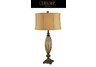 Murray Hill Table Lamp in Buray Silver and Aria Bronze with Geneva Walnut Shade and Cream Liner