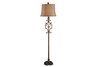 Kensington Floor Lamp in Dennison Bronze with Trebic Dark Beige Shade and Rope Trim Detail with Crea