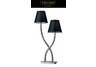 Park Avenue 2 Light Table Lamp in Chrome with Black Shade