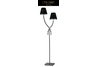 Park Avenue 2 Light Floor Lamp in Chrome with Black Shade