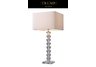 Fifth Avenue Table Lamp in Clear Crystal with White Shade