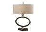 Verona Table Lamp in Fenland Bronze with Oval Cream Linen Shade