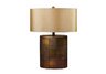 Herndon Table Lamp in Portico with Oval Taupe Faux Silk Shade