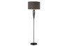 Carmichael Floor Lamp in Steel Smoked Glass and Black Nickel with Slate Grey Shade and Dark Grey Lin