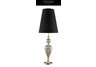 Metropolitan Table Lamp in Antique Silver Leaf with Black Fine Linen Shade