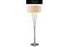 Hudson Floor Lamp in Glacier Silver with Textured Beige Linen Shade and Diffuser