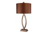 Dale Table Lamp in Coffee Plating with Copper Faux Silk Shade with Slate Grey Faux Silk Liner