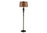 Laurie Floor Lamp in Dunbrook and Dark Wood with March Bronze Shade and Golden Beige Liner