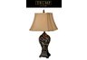 Allegra Table Lamp in Buthan Bronze with Taupe Faux Silk Shade and Taupe Liner