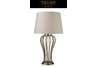 Bedford Table Lamp in Fiji Silver with Pure White Shantung Shade and Pure White Liner