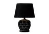 Capelle Table Lamp in Gloss Black with Oval Black Faux Suede Shade