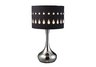 Jubilee Table Lamp in Chrome with Black Laser Cut Faux Suede Shade and Crystals