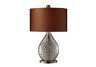 Sovereign Table Lamp in Antique Mercury and Coffee Plating with Oval Copper Faux Silk Shade and Brig