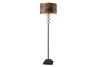 Brantley Floor Lamp in Cream and Matte Grey with Postcard Print Shade and Cream Liner