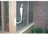 Pair of crater white die cast aluminum patio sconce torches