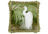 Snowy Egret Needlepoint Pillow