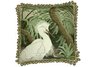 Snowy Egret Needlepoint Pillow
